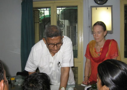 Dr. Barbara Sarter and Dr Prasanta Banerji at the PBHRF clinic with patients