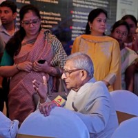 Dr. Prasanta Banerji with guests at the inuguration event