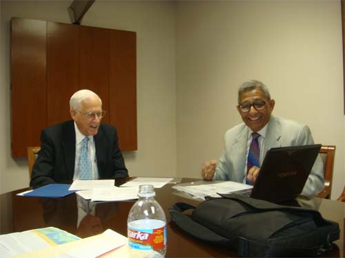 Dr. Prasanta Banerji with Dr. John Mendelsohn, chief of the MDACC