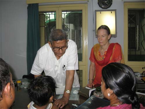Dr. Barbara Sarter and Dr Prasanta Banerji at the PBHRF clinic with patients